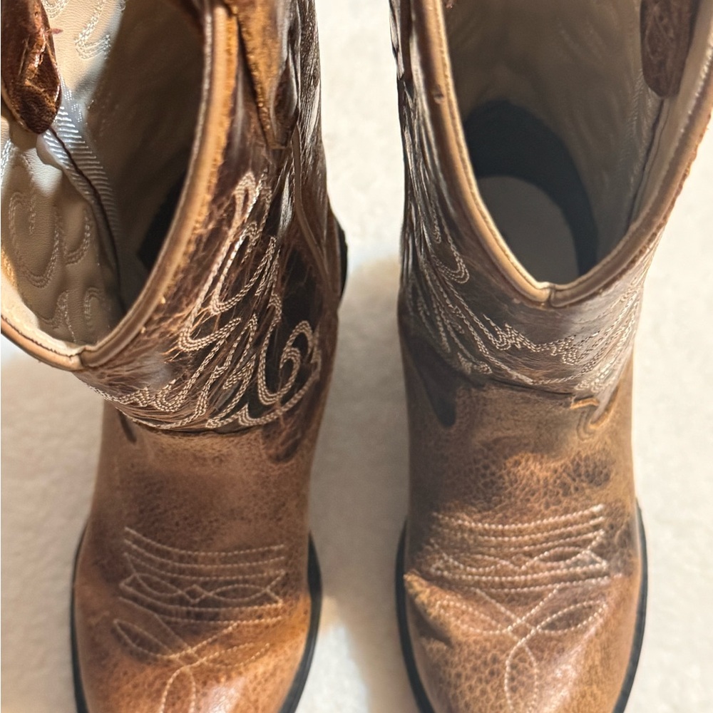 Stylish Embroidered Tan Ankle Booties
